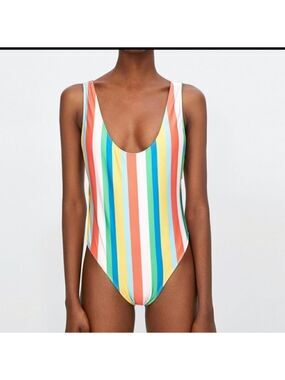 Zara Striped Colorful Swimsuit